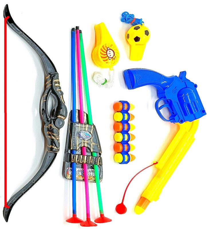 Dynamic Retail Global Gun Toys for Boys With Bullets, Archery Bow & Arrows, Blaster Guns & Darts O125 Guns & Darts  (Multicolor)