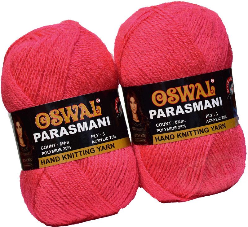 KNIT KING Represents Oswal 3 Ply Knitting Yarn Wool, Candy Red 500 gm Art-EHE