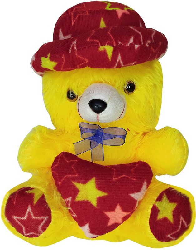 Uniqon (Size:22x28cm) Attractive Cute Sitting Multicolor Cap Teddy Bear Soft Fur Stuffed Toy Special Occasional Valentines Day, Birthdays and Festivals Gifts for Kids and Adults - 28 cm  (Multicolor)