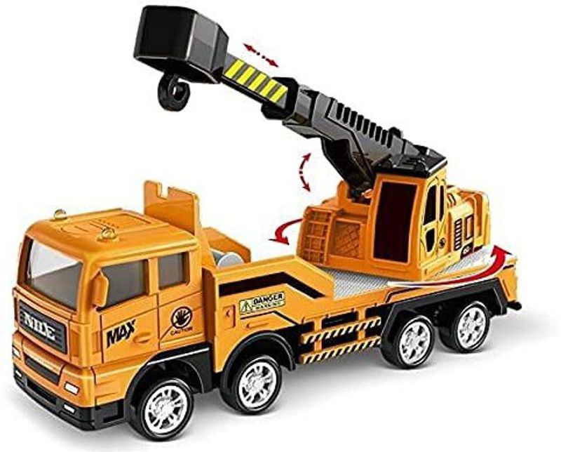 SR Toys Unbreakable Construction Engineering Frictiion Power Crain Toy for Kids (Multicolor)  (Yellow)