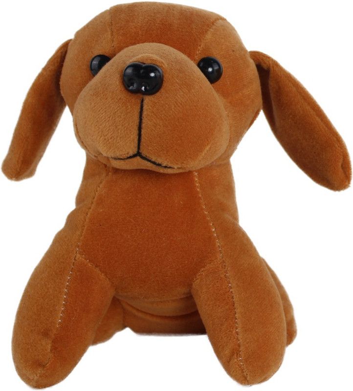 Khubi Gifts And Stationaries Cute Baby Dog Soft Stuffed Toy for Kids - 8 cm  (Brown)