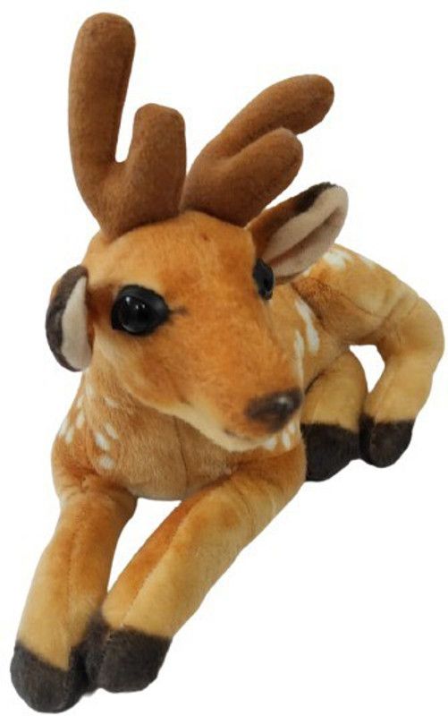 TRISODEB SOFT STUFFED TOY DEER - 20 cm  (Brown color with white dots)