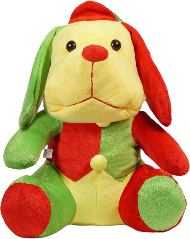 ULTRA Cute Droopy Dog Plush Stuffed Toy - 13 inch  (Red, Green)
