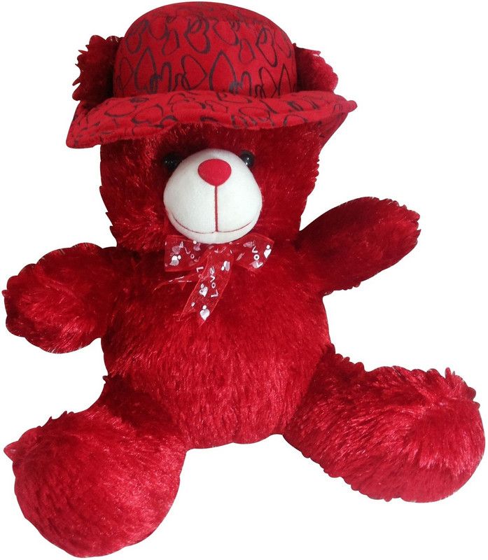 Saugat Traders Red Cap Teddy - 13.2 Inch  (Red)