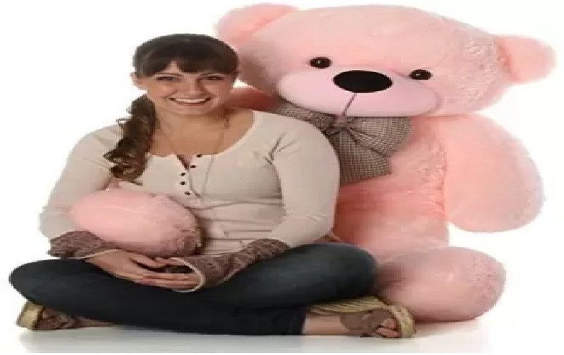 kartiktoys 3 feet pink teddy bear stuffed toy - 80 cm  (Pink)