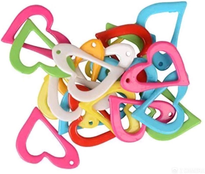 Medonna shoppe Plastic Heart shapes for jewellery making, kids crafts, 100 pcs