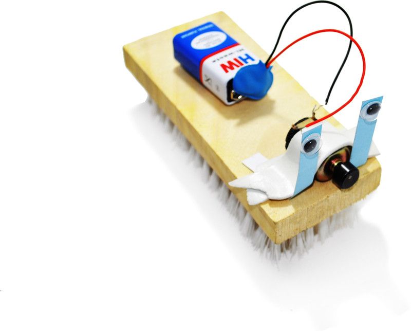 ProjectsforSchool Giant Bristle bot - Working model for science projects  (Multicolor)