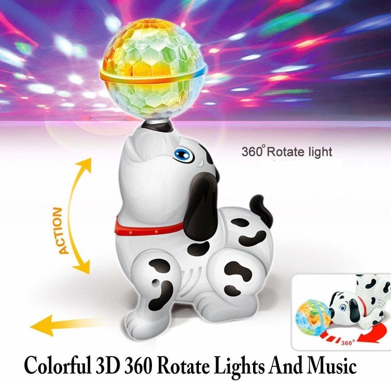 TUKAMCHA Cute Dancing Toy with Reflected 3D Lights  (White)