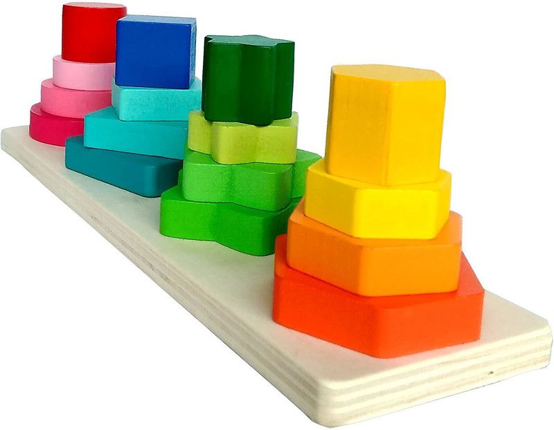 Pink & green Wooden Toys  (16 Pieces)
