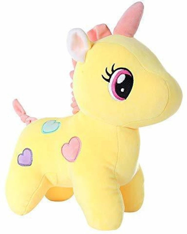 Unnati collection yellow unicorn teddy bear - 20 cm  (Yellow)