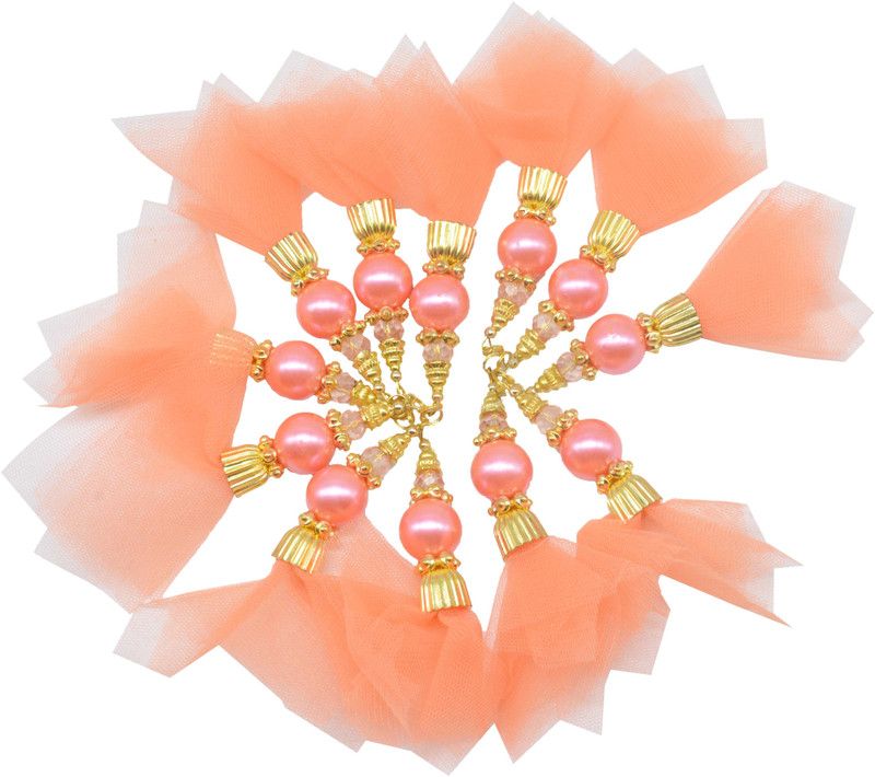 CRAFTLOVE Designer Net Ethnic Tassel - Pack of 12 Piece (LENGTH of Tassel : 4 cm)