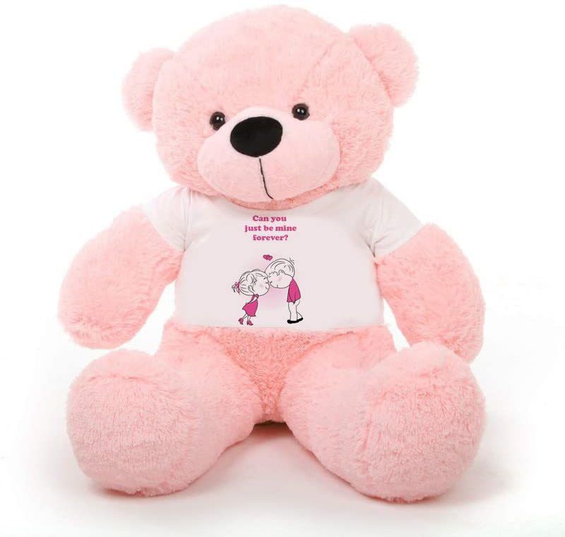 Hug 'n' Feel SOFT TOYS Big Teddy Bear for Gift of Any Occasion Wearing a "T-Shirt 3 feet - 36 inch  (Pink)