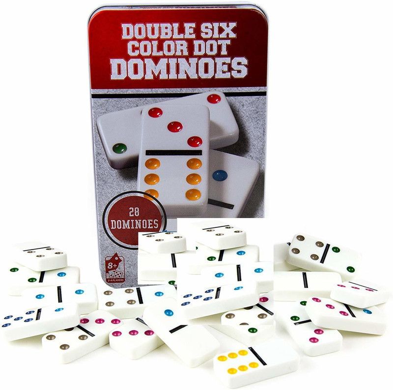 KP CREATION 6 Color Dot Dominoes Game (Multicolor)  (Multicolor)