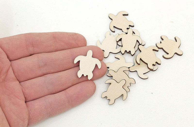 Whittlewud Pack of 10 Pcs Wooden Octopus Cutouts Art and Craft Projects Thickness 3mm  (Beige)