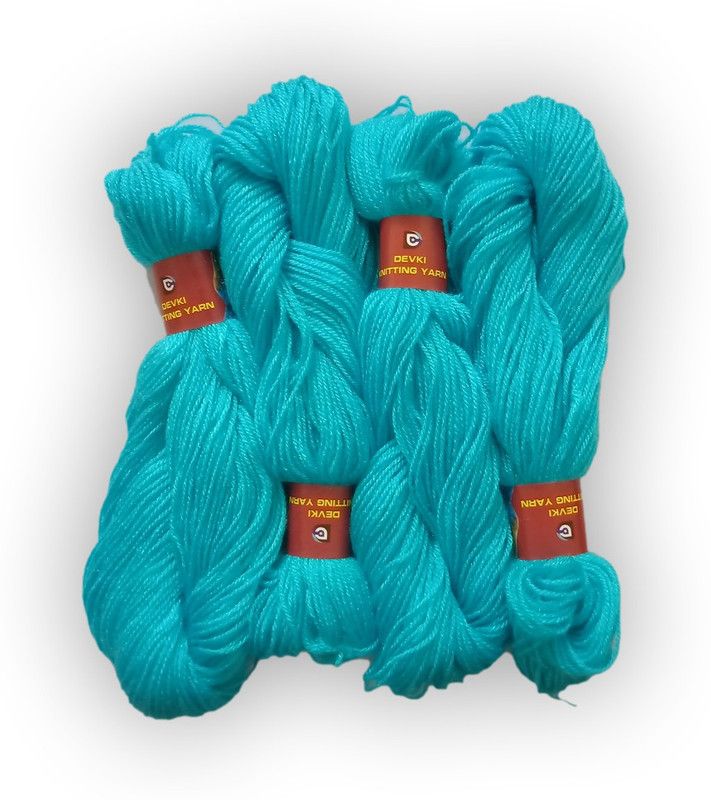 devki knitting yarn PACK OF 200 gm YARN . BLUE BAY COLOR.