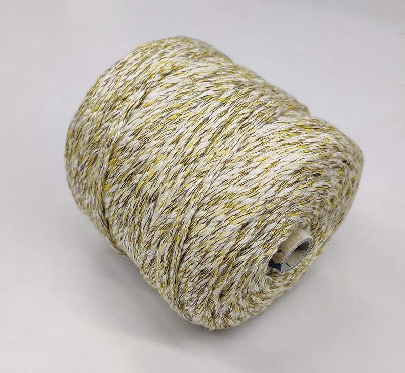 Bobbiny 3Ply/Twisted Macrame (3mm,100Mtr.)Cotton Cord/Dori Thread Macrame (Green&White).