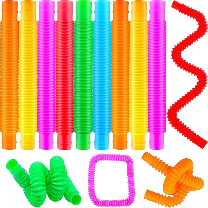 PRAYOSHA ENTERPRISE Fidget Pop Tube Toys Pack Pull Pop Tube Sensory Fidget Toy (Pack of 12)