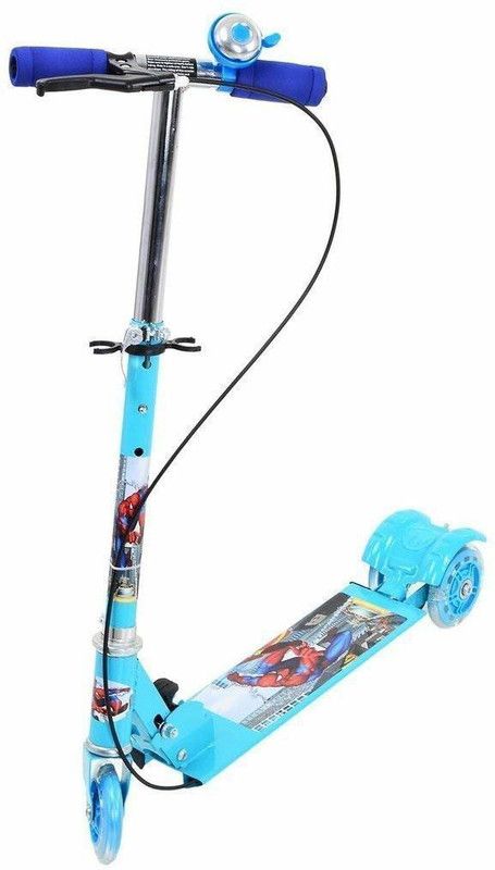 Kavid Kids 3 Wheel Foldable Scooter Cycle with Height Adjustment & Led Light on Wheel Kids Scooter  (Blue)