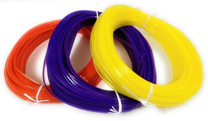 Medonna shoppe Plastic broom wires for craft works, basket making, flower vases making, chair making, pack of 3 Colours, Blue, Orange and Yellow colours