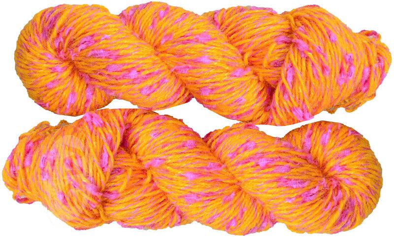M.G Enterprise M_G Veronica Yellow pink (300 gm) wool ART- IJAHank Hand knitting wool ART- IJA