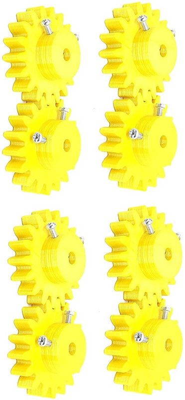 INVENTO 8pcs 3D Printed Plastic Spur Gear 18 Teeth, 50mm dia, 10mm Width, 8mm hole, 2.5 Module for DIY Projects Automotive Electronic Hobby Kit