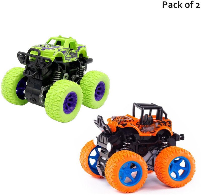 Poktum Plastic Mini Monster Car, (Assorted,  (Multicolor, Pack of: 2)