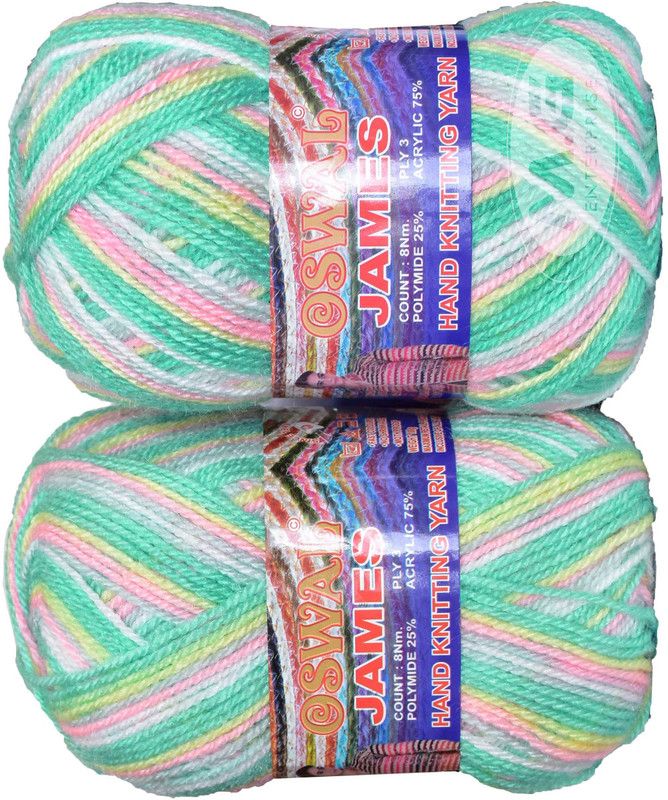 KNIT KING James Knitting Yarn Wool, Sea Green Ball 400 gm Best Used with Knitting Needles, Crochet Needles Wool Yarn for Knitting