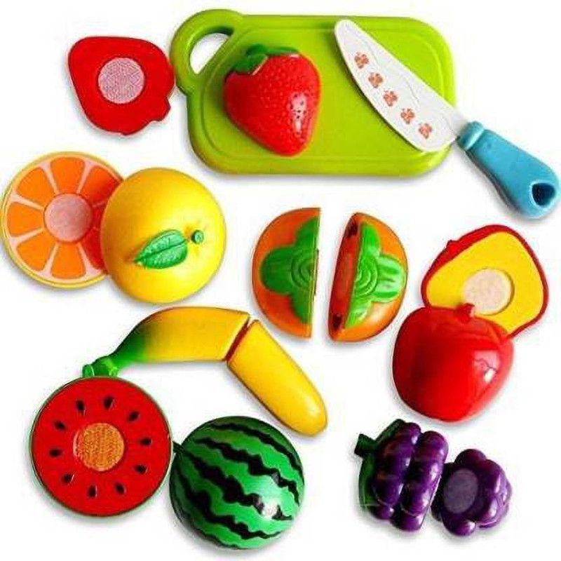 Varni Learning Vegetable and Fruit Cutting Play Set with Velcro Joint for Fun