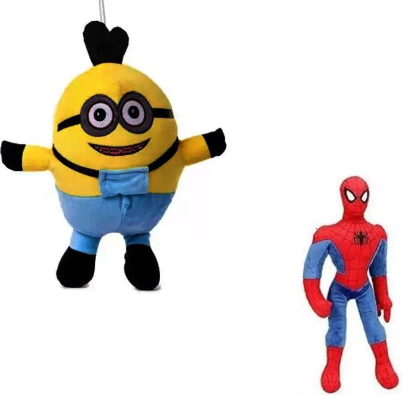 KPN Combo pack of Minion and Spidermen - 30 cm  (Multicolor)