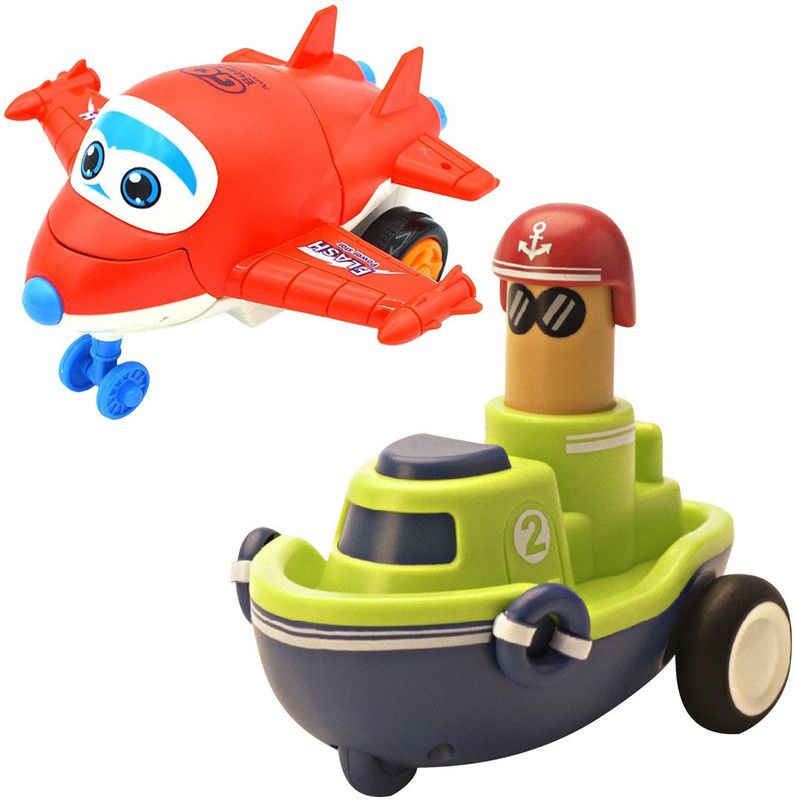 Vaniha Unbreakable Four-Wheel Drive Friction Powered Diecast Toy Set-A110  (Multicolor, Pack of: 2)