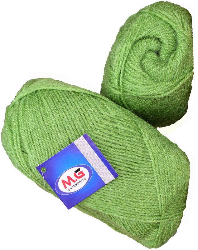 KNIT KING Rosemary Apple Green (400 gm) Wool Ball Hand knitting wool / Art Craft soft fingering crochet hook yarn, needle knitting yarn thread dyed