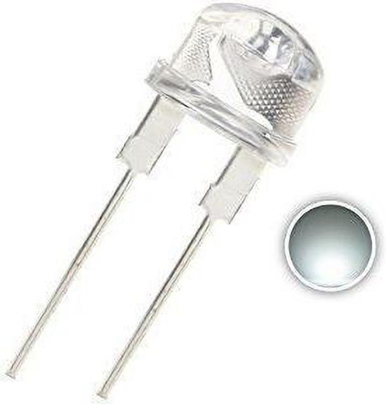 GoBagee 20 pcs LED Light-Emitting Diodes 0.5 W Lamp (Clear White, 8 mm) - Pack of 20 Electronic Components Electronic Hobby Kit