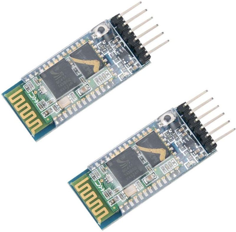 Robotronics HC-05 Master-Slave 6 pin Wireless Bluetooth RFTransceiver Module Anti-Reverse, Integrated Bluetooth Serial Pass-Through Module, Wireless Serial for Arduino (Pack of 2 ) FM Transmitter Electronic Hobby Kit