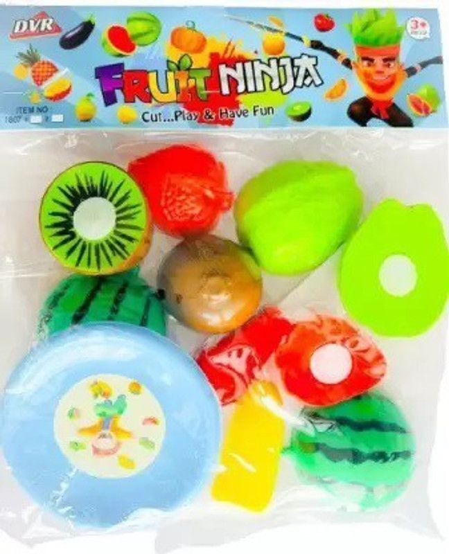 DVR Fruit Ninja Fruit Cutting Toys for Kids Realistic sliceable 12pcs  (Multicolor)