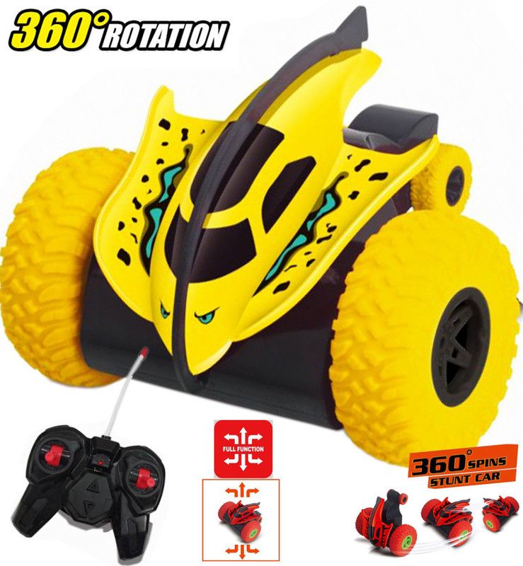 Miniature Mart Remote Control 2 In 1 Double Sided Flipping Stunt With 360 Degree Flipping Rc Stunt Car Toy for Kids (Best Birthday Gifts)  (Yellow)
