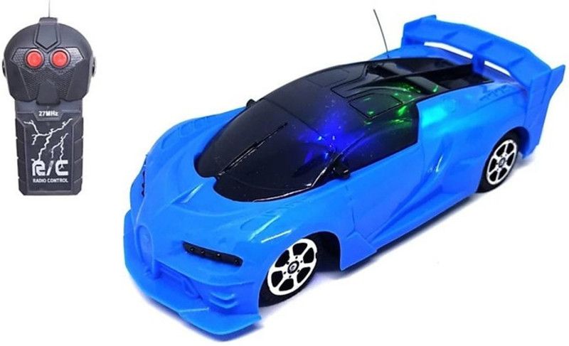 VD TOY'S 3D LED Light Fast Modern Car with Remote Control (Multicolor)  (Blue)