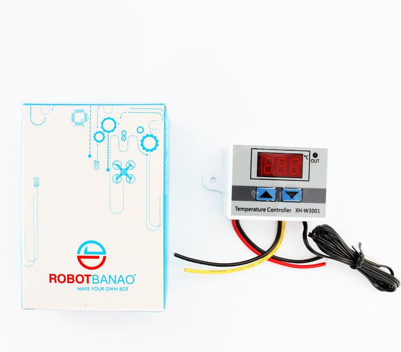 Robotbanao XH-W3001 220V AC 1500W Digital Microcomputer Thermostat Switch Module Temperature Sensor and Controller Electronic Hobby Kit