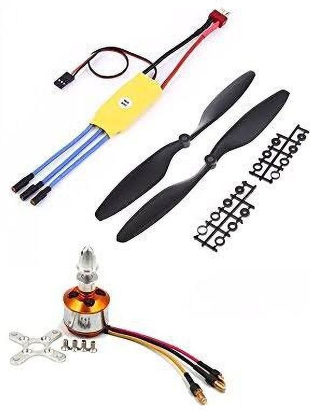 Techleads Rc Combo Kit 30a Esc and 1045 Propeller Set and Brushless Motor, Black Motor Control Electronic Hobby Kit