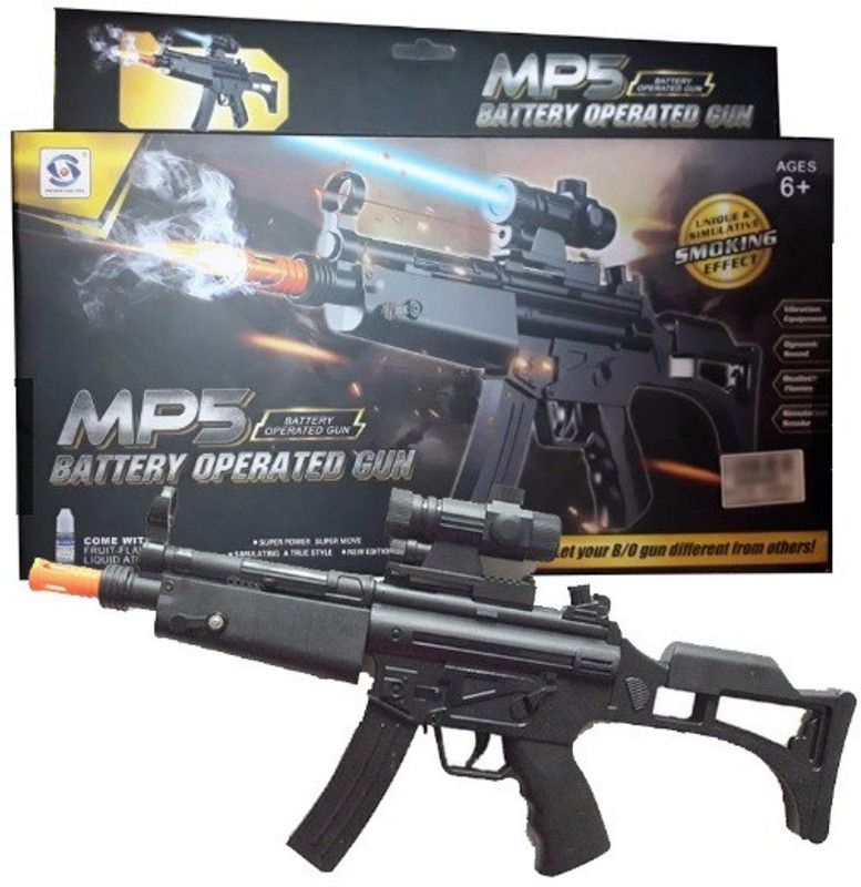 RIANZ All New MP5 Toy Gun for Kids with-Flashing-Light-Sound-Smoke-Effects Gun 1 Pc Guns & Darts  (Black)