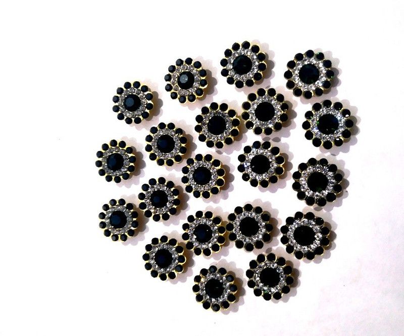 Atifa embroidery material Green Stone flower for embroidery, craft and jewellery making(50 pieces)