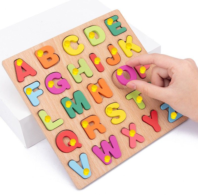 SHALAFI AtoZ Alphabet Board Jigsaw Puzzle Game for Kid brainteaser Creative Learning Toy  (Beige, Multicolor)