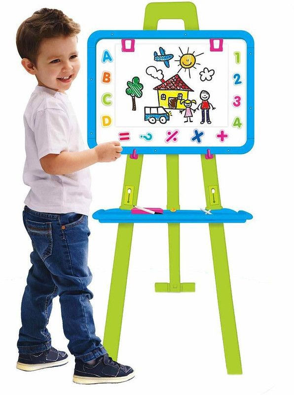MPH ENTERPRISE 8 in 1 easel & magnetic writing activity board for kids, boys & girls, age 3 to 8 years (Multi color)  (Multicolor)