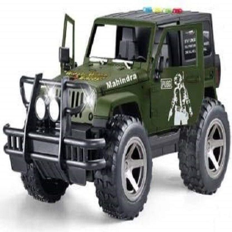 Shivdra traders Diecast Indian Army Jeep Toy Opened Door with Light Sound and Music, Big Size 28  (Green, Pack of: 1)