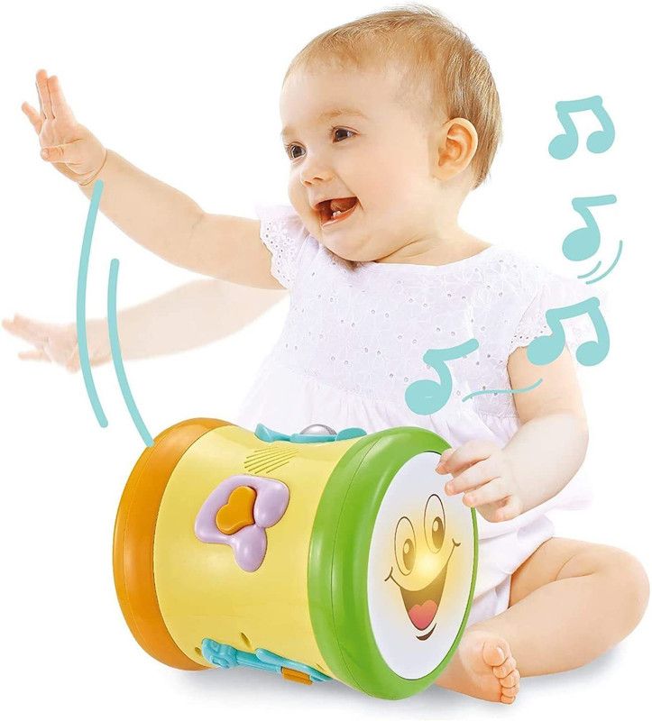 Pink & green Two Sided Dynamic Drum  (Multicolor)