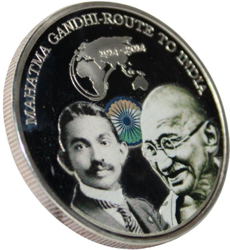 Prideindia (1914-2014) 100 YEARS OF GANDHI'S JOURNEY TO INDIA - PACK OF 1 SILVERPLATED EXTREMELY RARE COIN Medieval Coin Collection  (1 Coins)