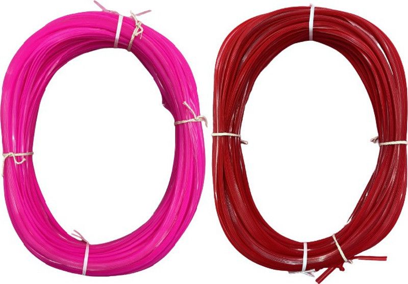rawzone Plastic Broom Koodai Wire Craft Basket Making Pack 2 (Pink, Red)