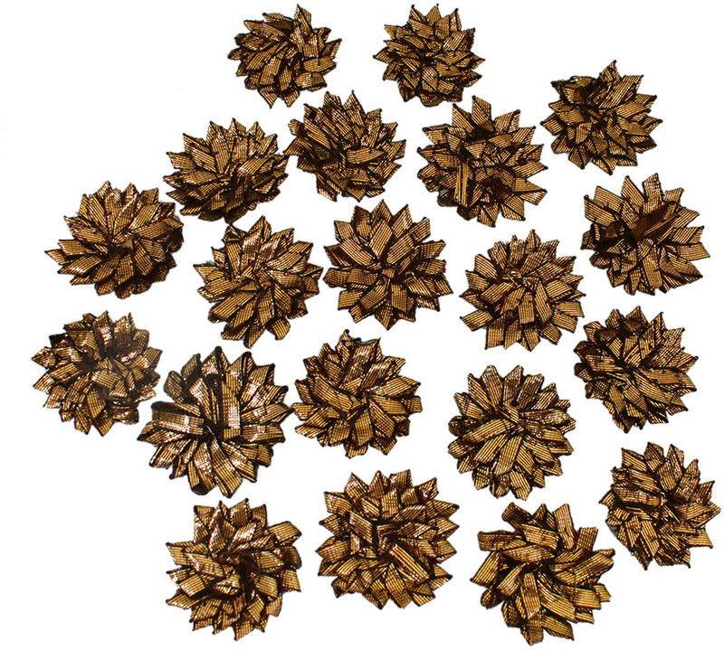 Embroiderymaterial 45MM Handmade 2 Layer Gota Flower Appliques Flower Patches (20Pcs)