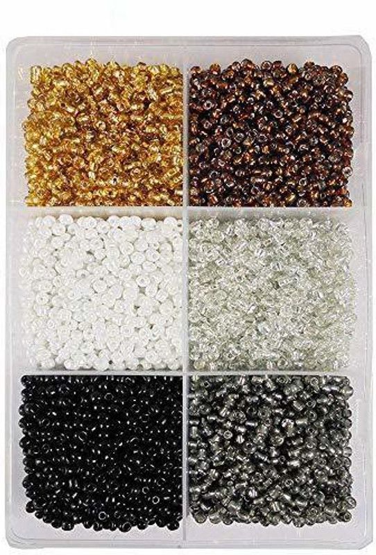 eshoppee 6/0, 4mm 300 gm Approx 5500 Glass Seed Beads for Jewellery Making kit Art and Crafts Materials for Embroidery Necklace Bracelet Earring Making Materials DIY kit