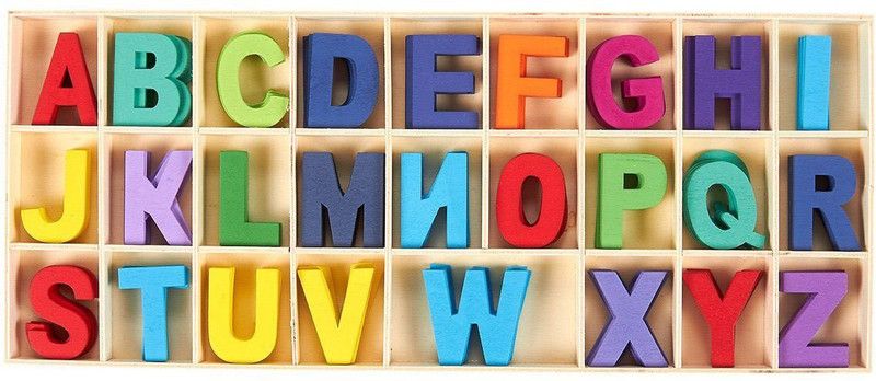 R H lifestyle Multicolored Wooden Letters - 104-Piece Crafted Alphabet Letters with Storage Tray Set  (Multicolor)