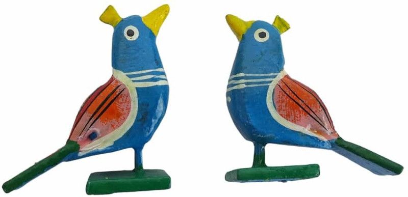 Krida Wooden Peacocks Birds / Animals Figurine Toy Pair